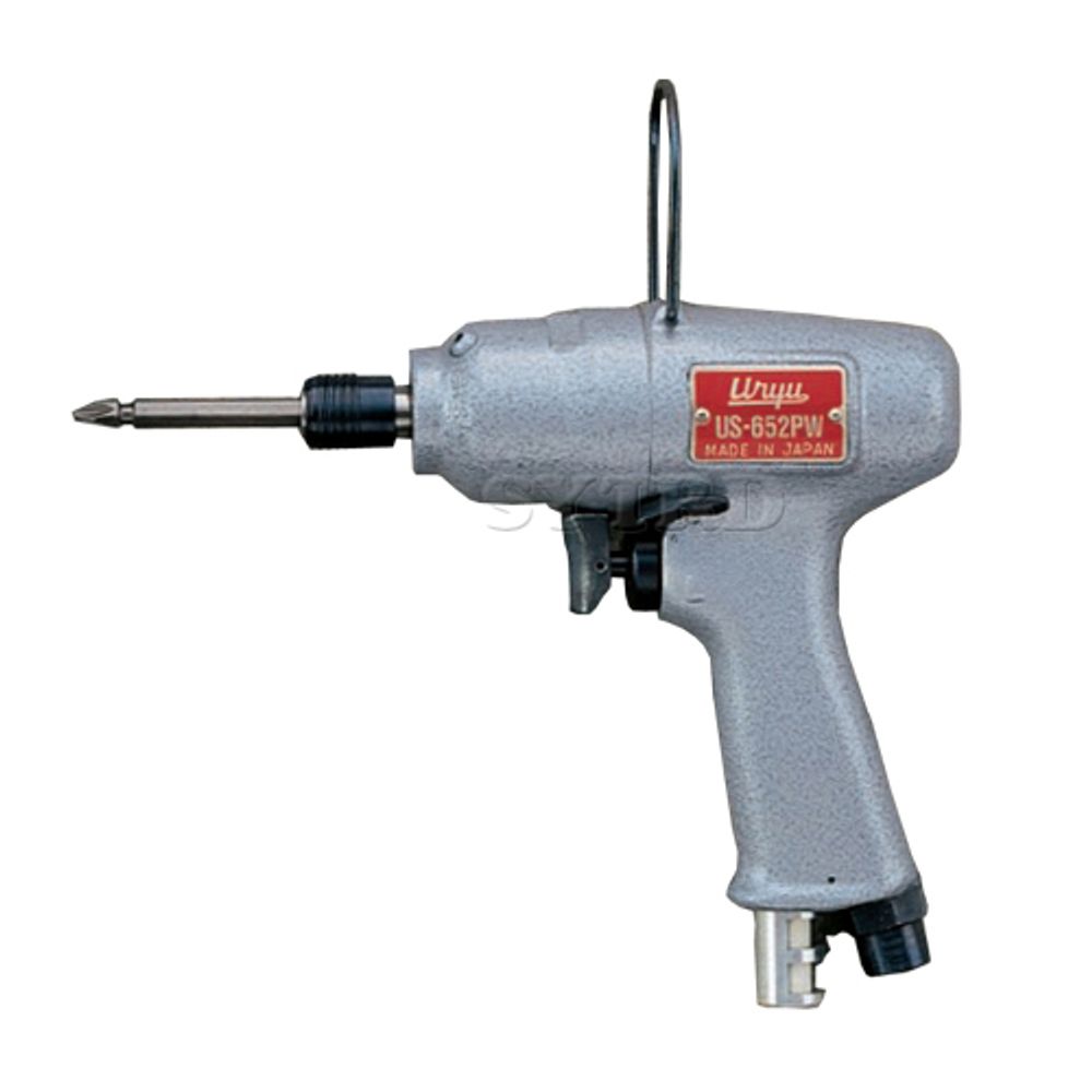 URYU IMPACT TYPE AIR SCREWDRIVER (PISTOL-TYPE) US-652PW, Screw 6mm, 9000 RPM, Air Hose 6.35mm, Hex 6.35mm