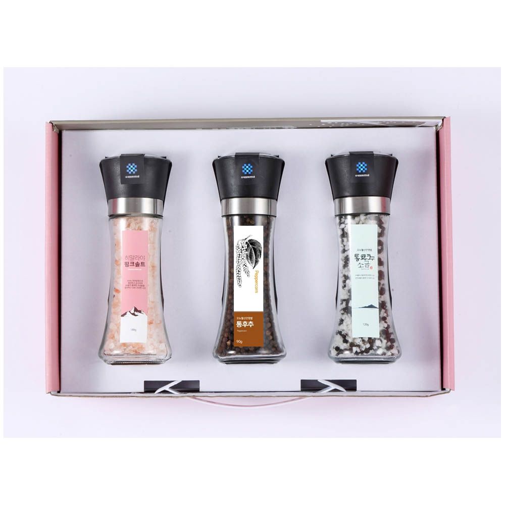 [The Healthier Sinan Salt] Himalayan Pink Salt (De-Magnesiated) Pungseong Mixed No. 3 [Origin: Pakistan], Himalayan Pink Salt, Whole Pepper, Whole Pepper Salt (Grinder Container)
