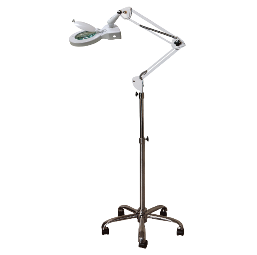 SEKI_OPTICAL 3, 5, 8X LED Illuminated Magnifying Glass SK-101L with 127mm Lens, Built-In Whie LED Lamp, Adjustable Joint Structure, and High-Tensile Spring, Stand Type