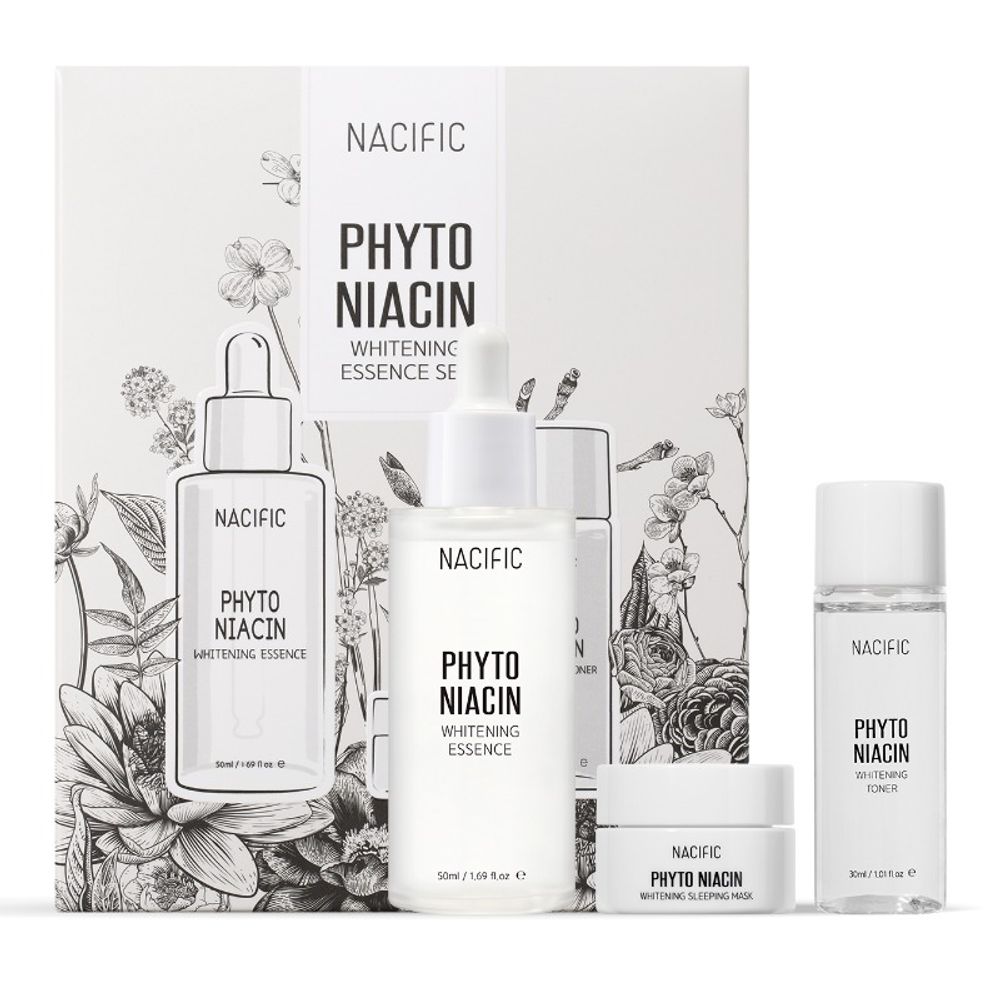 [NACIFIC] Phyto Niacin Brightening 3-Step Set _ 3-Step Brightening Care for Radiant, Hydrated Skin (Toner, Essence, Sleeping Mask) Made in Korea