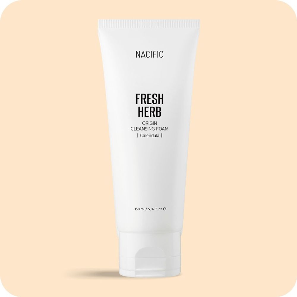 [NACIFIC] Fresh Herb Origin Cleansing Foam Calendula 150ml – Made in Korea | Gentle Deep Cleanser with Calendula & Propolis
