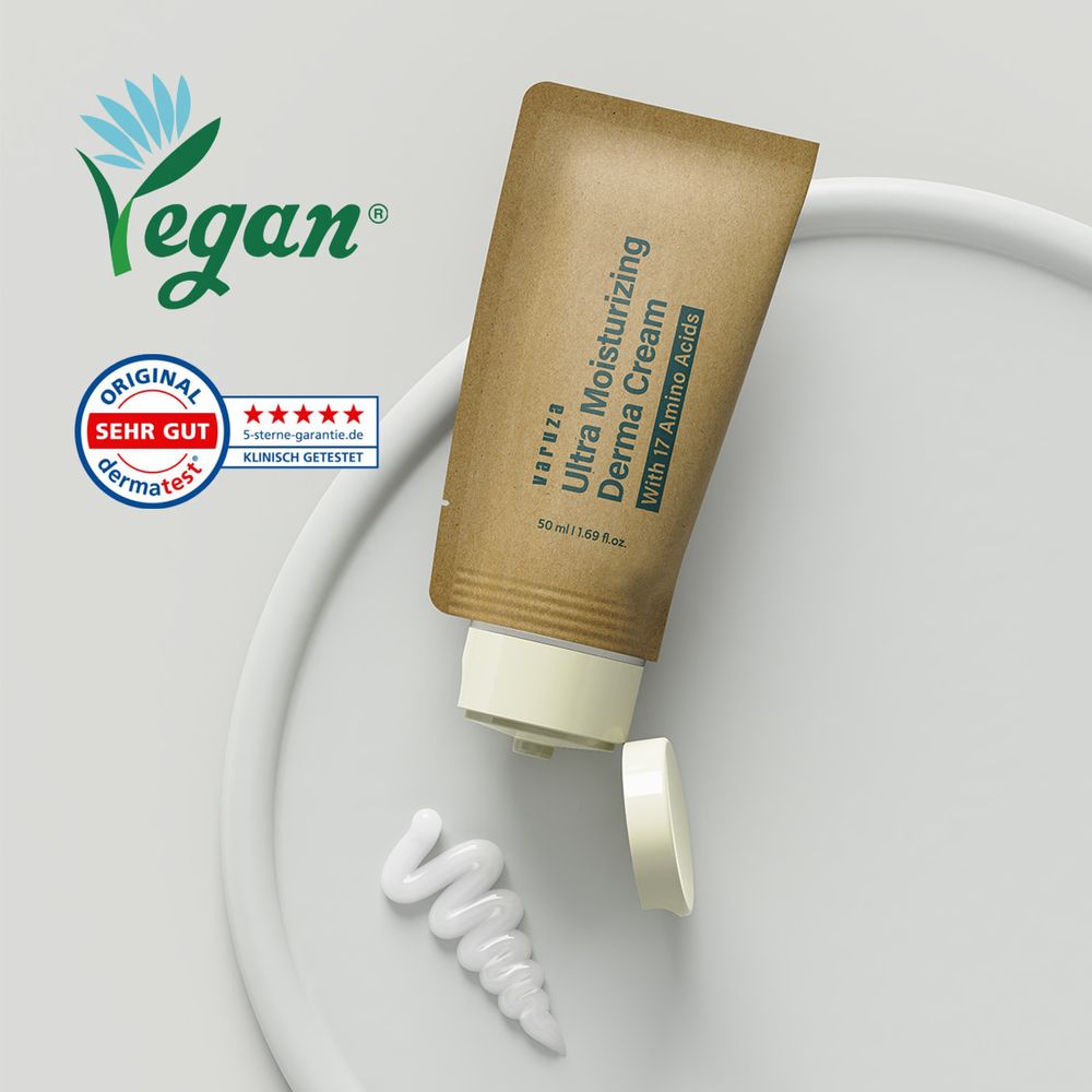 [VARUZA]  Ultra Moisturizing Derma Cream_ A vegan-certified cream that balances oil and moisture levels for hydrated and elastic skin – Made in Korea.