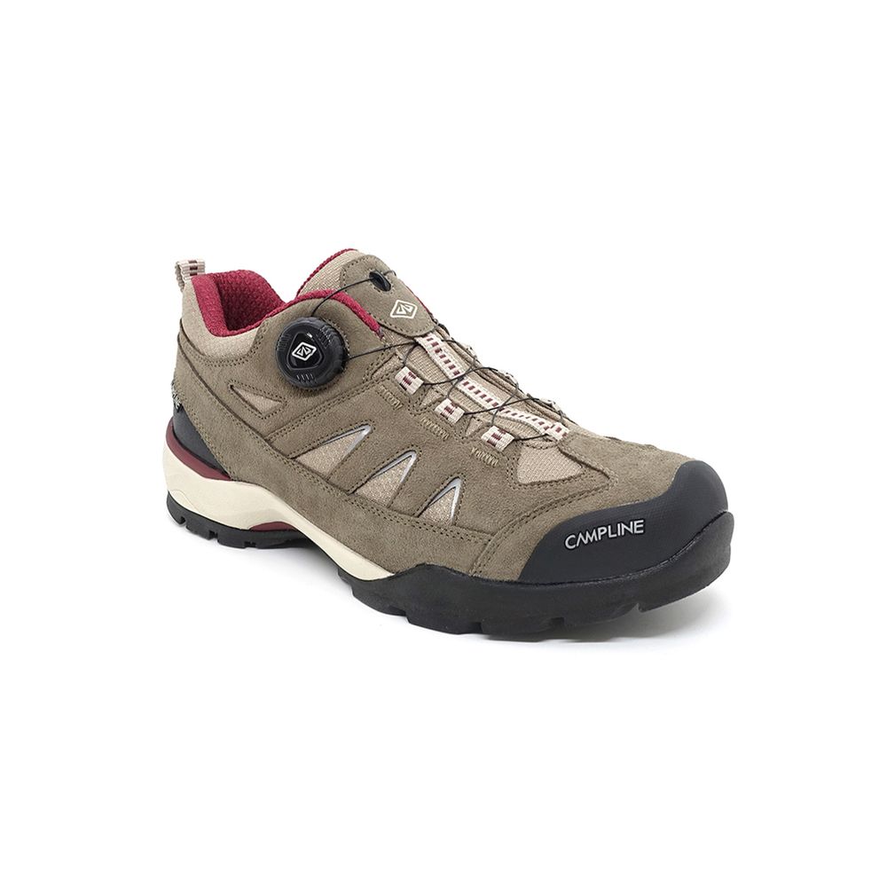 [CAMPLINE] Tour Beige – Women’s, Lightweight Hiking Shoe, Natural Split Leather, Freelock Wire System, Made in Korea