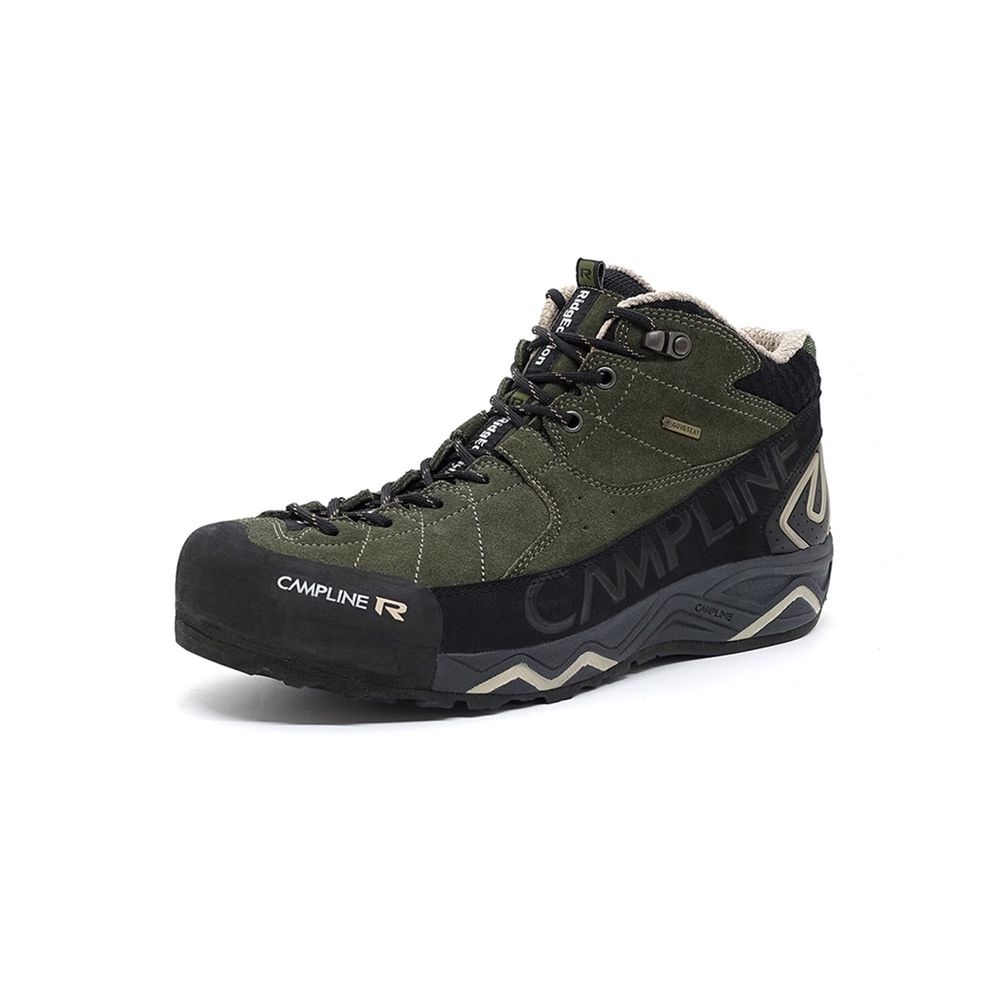 [CAMPLINE] Force 2 Ridge Hiking Shoes – Khaki, Unisex, Secure Fit, GORE-TEX Waterproof Leather
