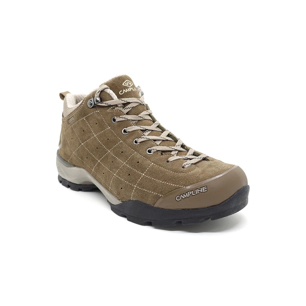 [CAMPLINE] Boulder Lite Hiking Shoes _Brown, Khaki, Unisex, Comfortable Fit for Everyday Wear and Hiking, High Durability, Made in Korea