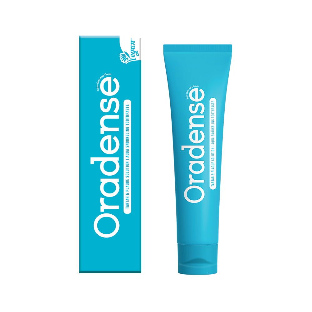 ORADENSE Vegan Tartar Care Toothpaste, Aqua Mint, Fluoride 1000ppm, Gentle & Family Safe, 100g