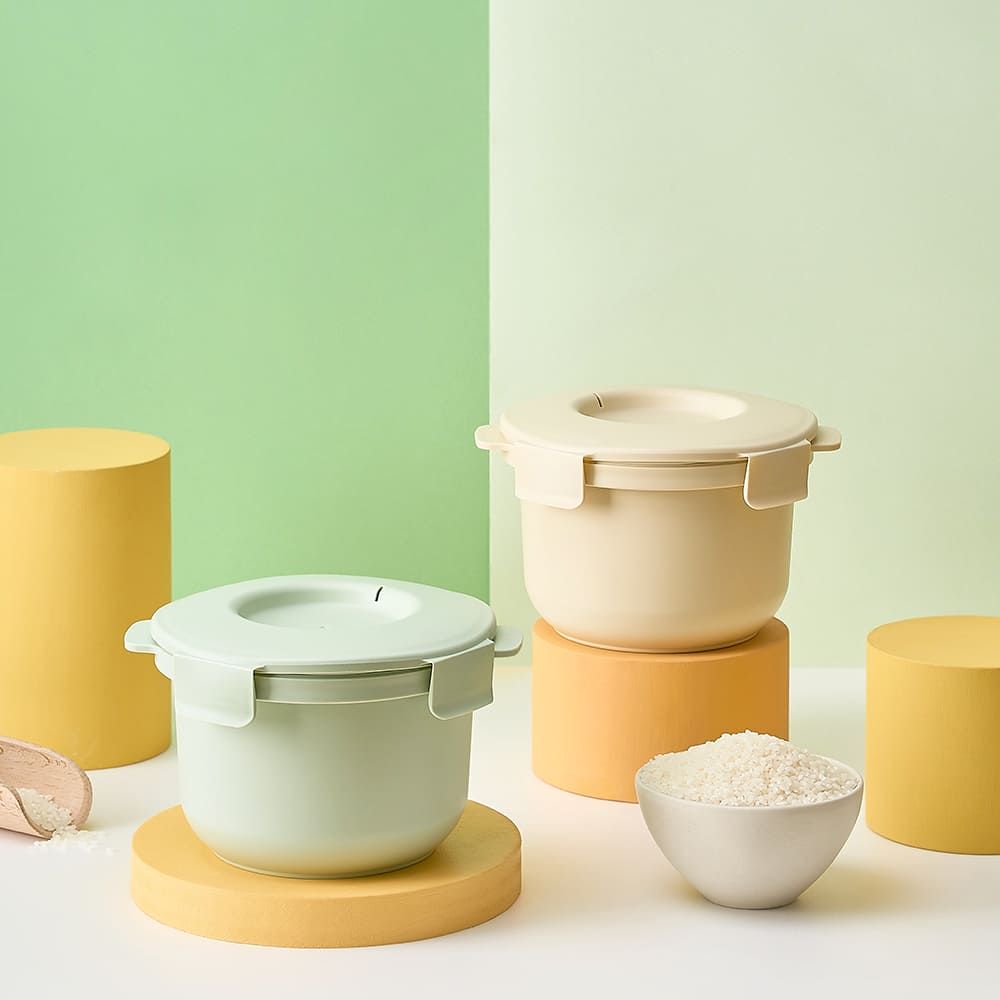 [Calo Bowl] Low-Carb Rice Cooker 1+1(MINT+CREAM) – Microwave-Friendly Rice Cooker Reduce carbs, retain the flavor!  – Made in Korea
