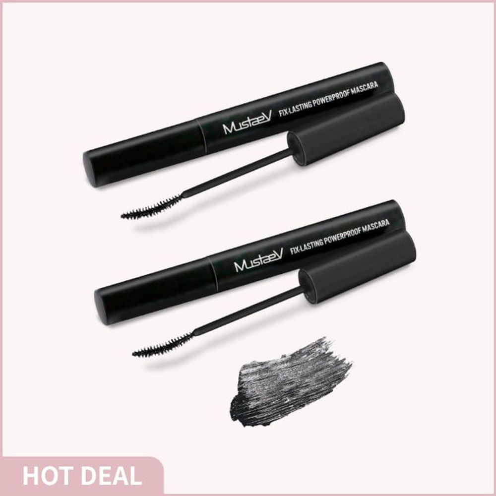 [MUSTAEV] Fix Lasting Powerproof Mascara 2-piece set _ Waterproof, Clump-Free, Perfect Lashes _ Made in Korea