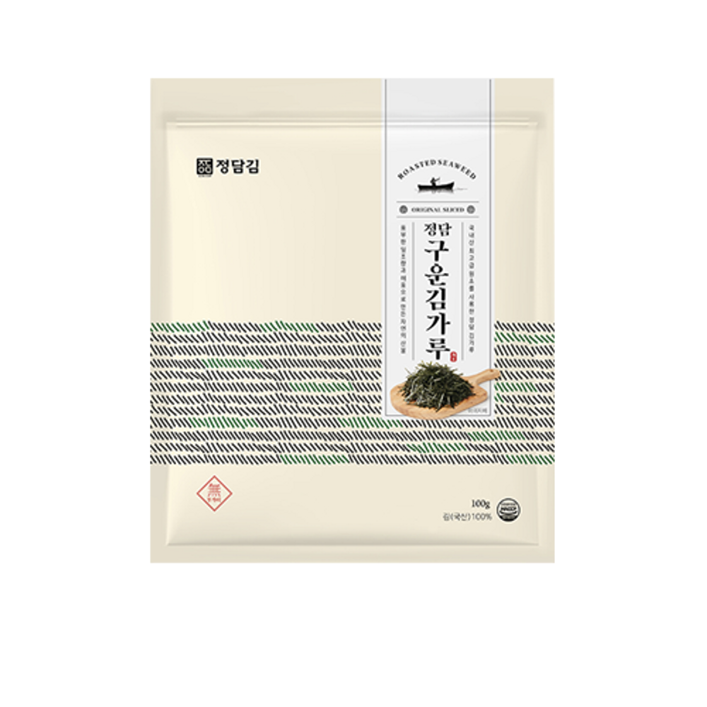 Jeongdamgim  Roasted Seaweed Flakes 100g x 2 Packs – 100% Premium Korean Laver