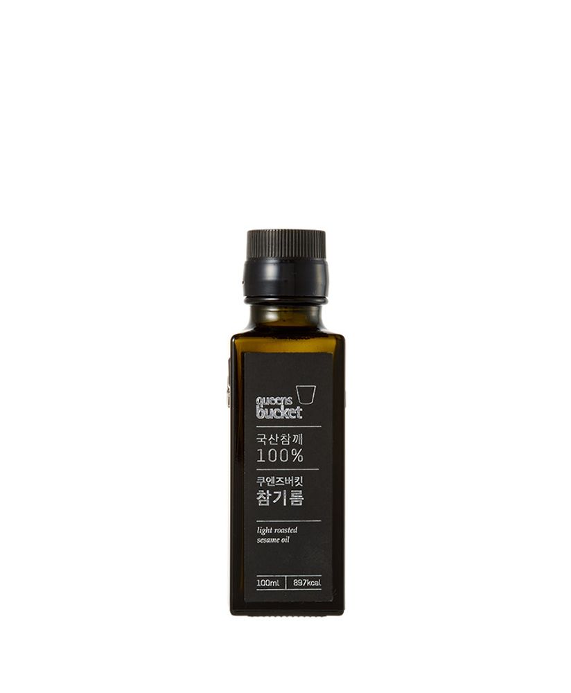 QUEENBUCKET Korean Cold-Pressed Sesame Oil  100ml  _ 100% Korean Sesame Seeds, Premium Raw Sesame Oil _ Made in Korea