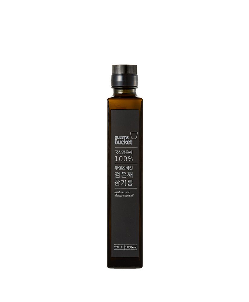 QUEENSBUCKET Korean Cold-Pressed Black Sesame Oil 200ml _ Premium Heukimja Oil _ Made in Korea 