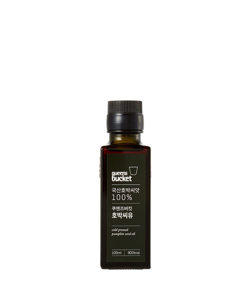 QUEENSBUCKET Korean Cold-Pressed Pumpkin Seed Oil 100ml _ Premium Salad Oil _Made in Korea