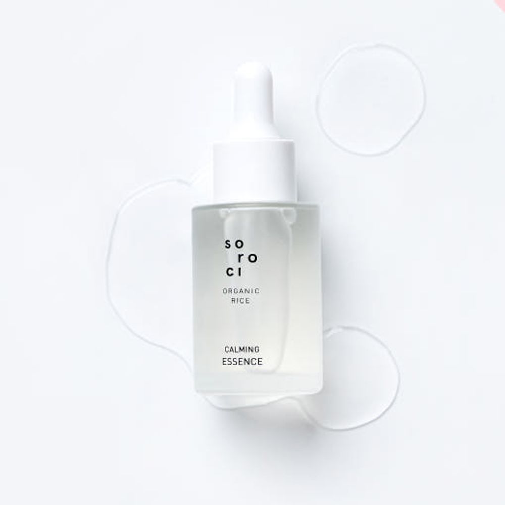 SOROCI ORGANIC RICE Calming Essence 30ml – Soothing Care for Sensitive & Acne-Prone Skin, Herbal Extracts, Hydrating Essence _ Made in KOREA