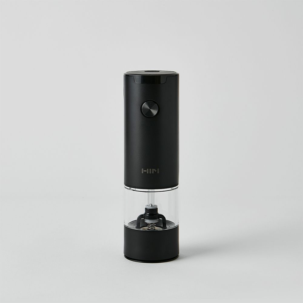 HANSSEM Electric Salt and Pepper Grinder with LED Light – One-Handed Operation, 6 Grind Settings, Durable Ceramic Blades, Battery Powered, Includes Cleaning Brush and Lid