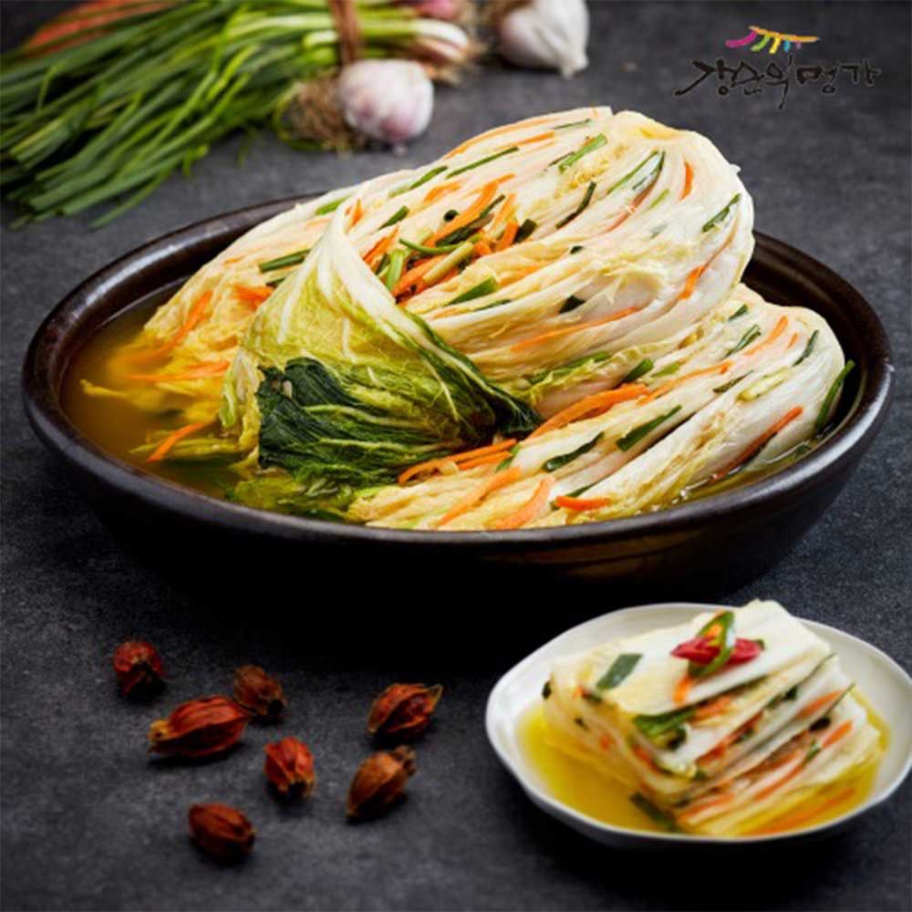 Authentic Korean Gardenia White Kimchi 3kg – Mild & Refreshing Baek Kimchi by Gangsooni Myeongga