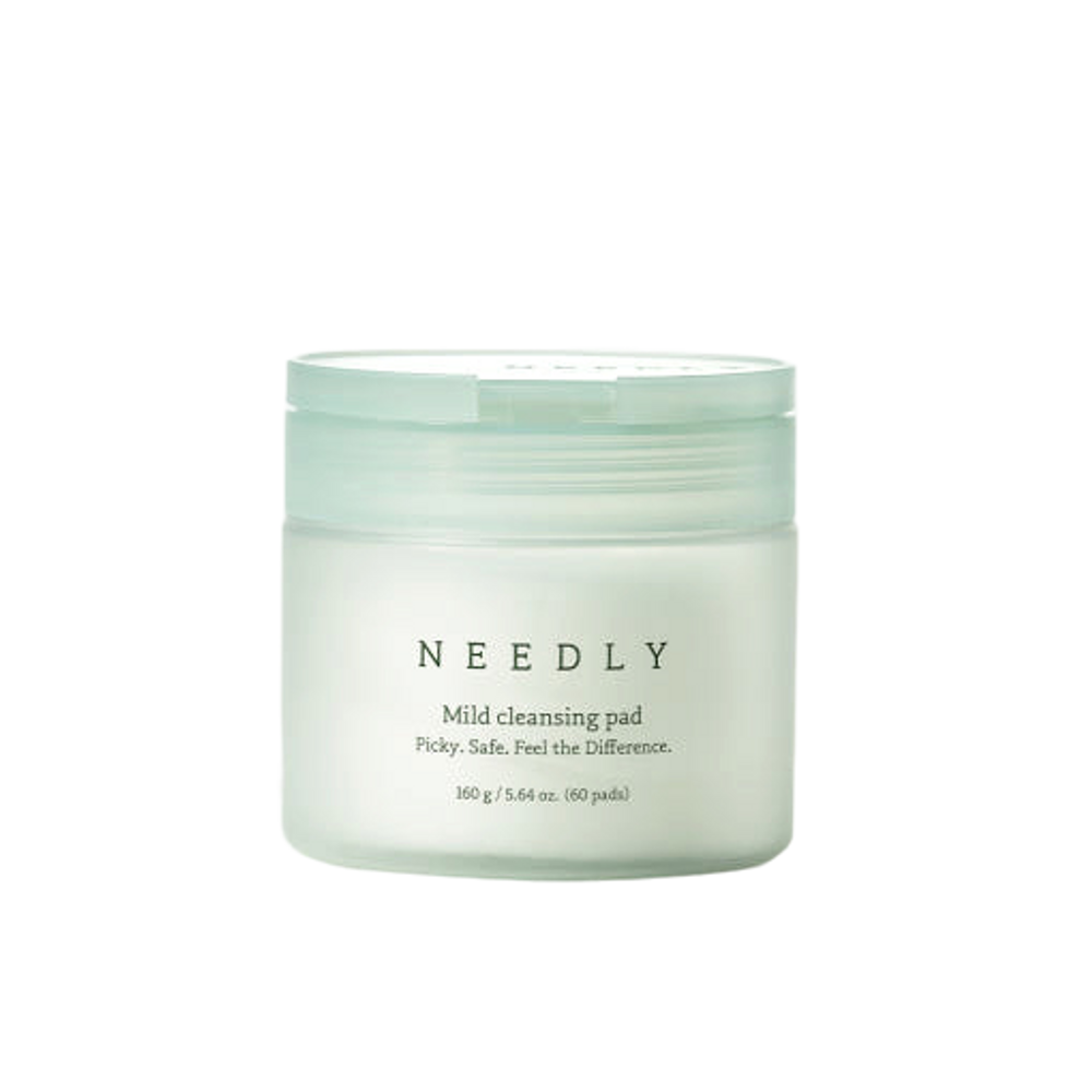 NEEDLY Mild Cleansing Pad 60pads – Gentle Yet Powerful 3-in-1 Makeup Remover Pads with Panthenol & Squalane | Dual-Texture Cotton Pads for Deep Cleansing _ Made in KOREA