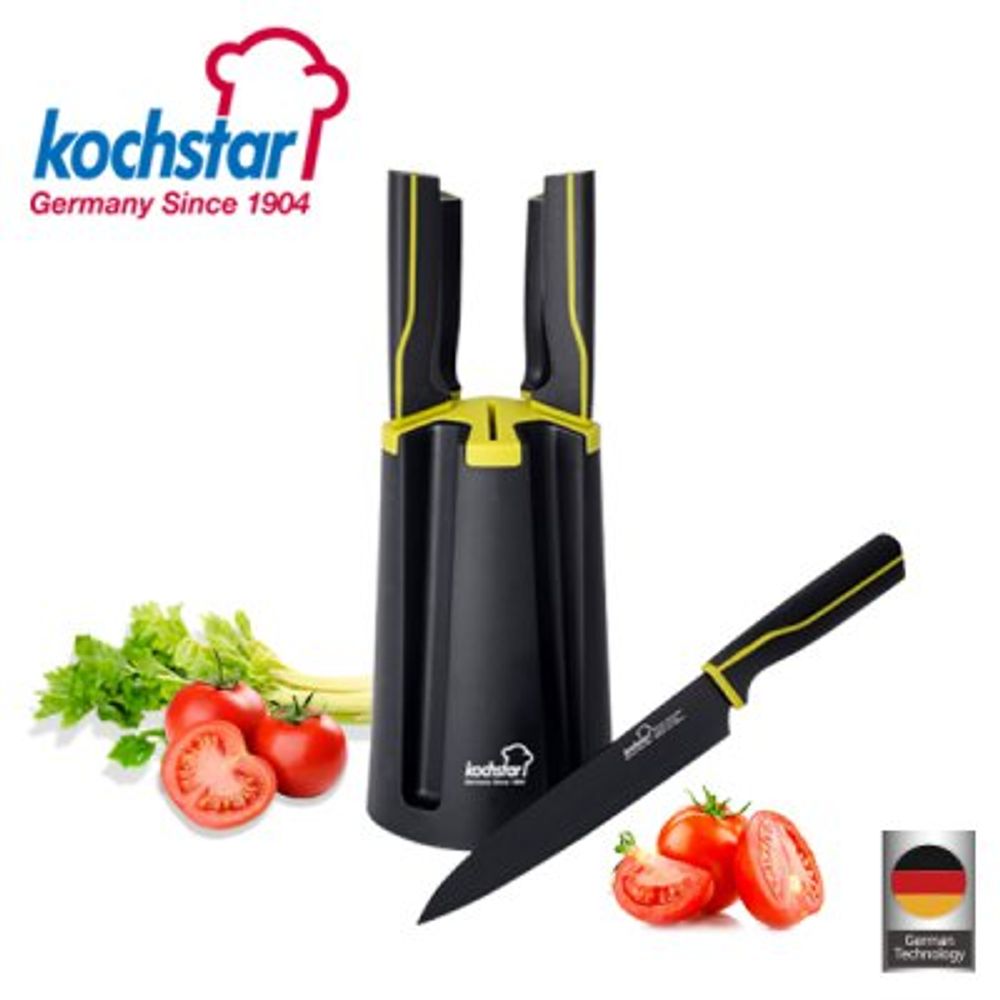 [KOCHSTAR] Germany Primus Knife Block 6-Piece Set KSC-PMKF6 – Premium Stainless Steel Kitchen Knife Set