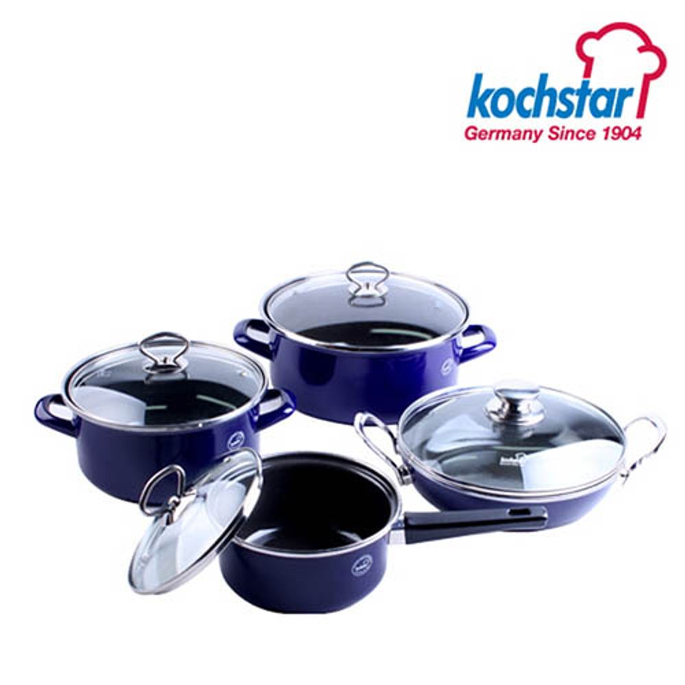 [KOCHSTAR] Vienna Blue Keramic Cookware 4-Piece Set (KSC-VBS6P04C4) – Premium Ceramic Coating, Induction & Oven Safe, Antibacterial & Far-Infrared Cooking _ Made in Germany