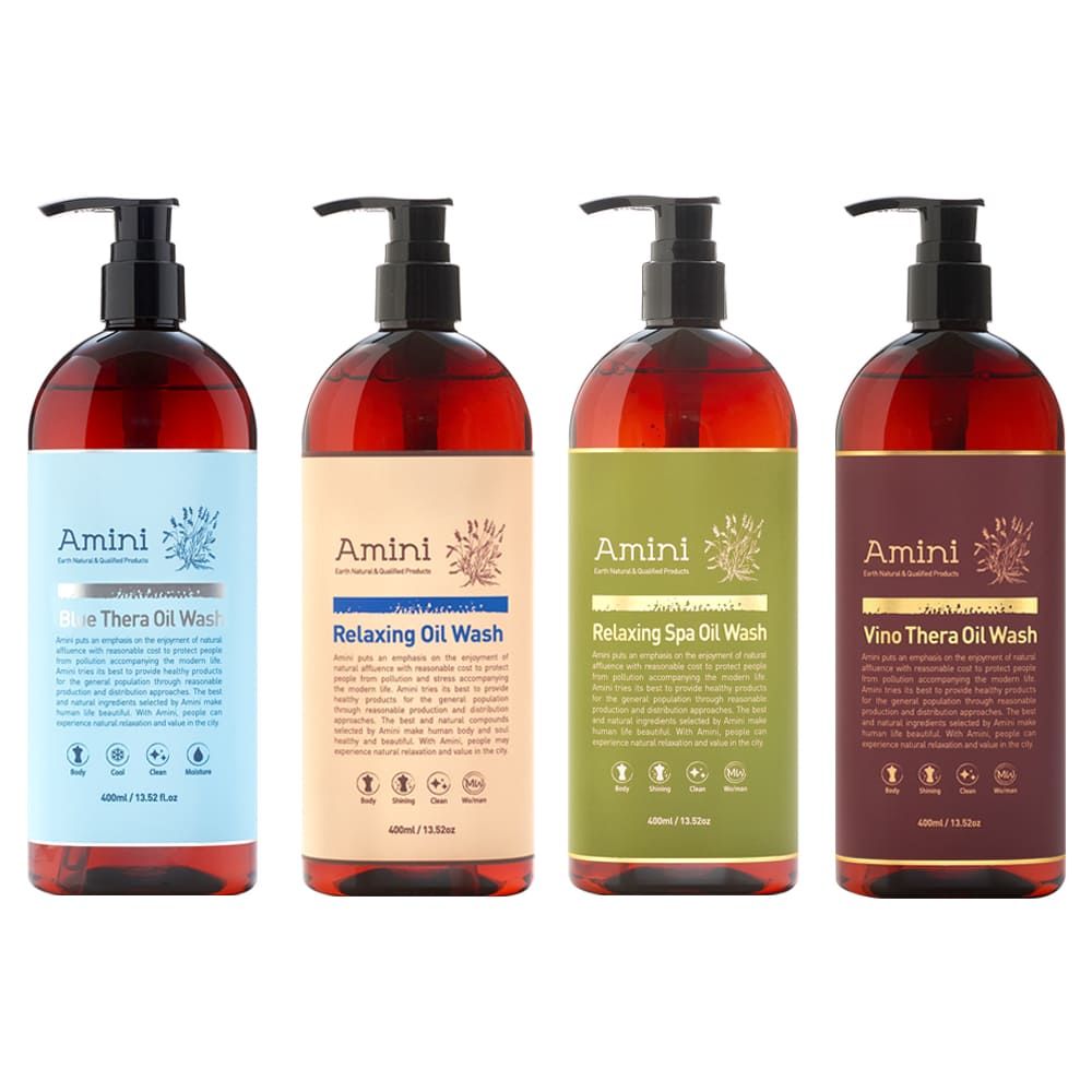 AMINI Premium Oil Wash 400ml – All-in-One Body Oil Wash for Hydration, Radiance & Exfoliation