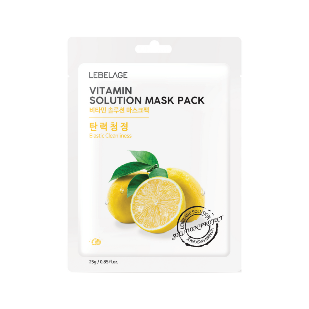 LEBELAGE Vitamin Solution Mask Pack – Brightening & Firming Care with Lemon Vitamin Energy _ Made in Korea