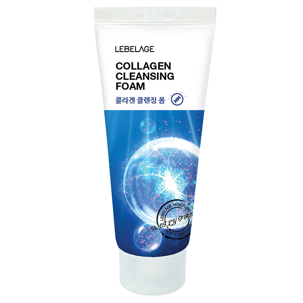 LEBELAGE Collagen Cleansing Foam 100ml Firming and Revitalizing Face Wash with Hydrolyzed Collagen for Elastic Skin _ Made in Korea