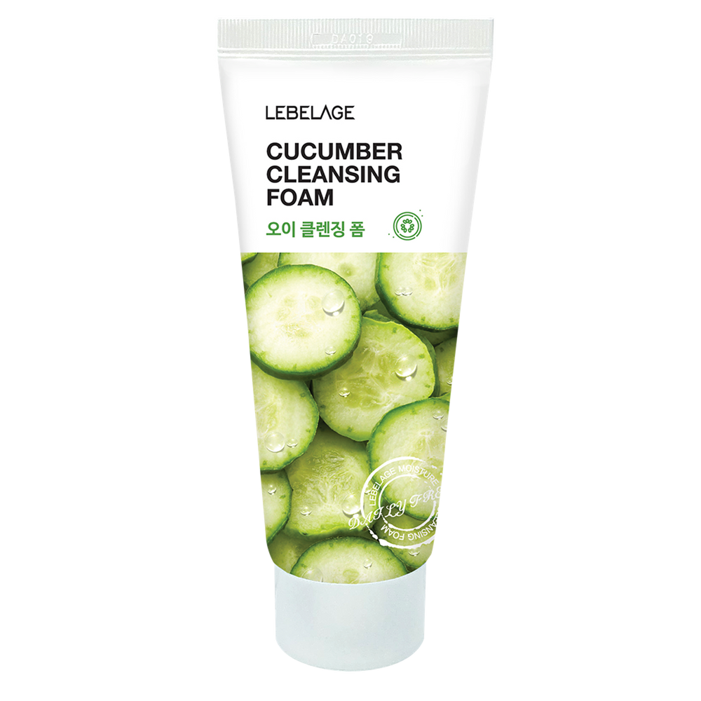 LEBELAGE Cucumber Cleansing Foam 100ml Ultra Hydrating Face Wash with Cucumber Extract and Aloe for Refreshing Deep Clean _ Made in Korea