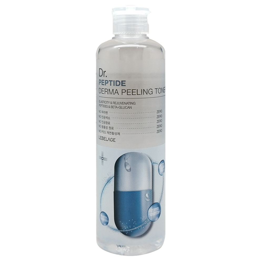 LEBELAGE Dr. Peptide Derma Peeling Toner 310ml with Triple Peptides and Beta-Glucan for Youthful Vitality _ Made in Korea