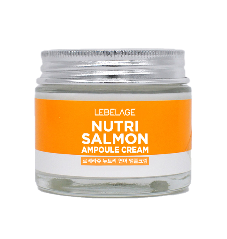 LEBELAGE Nutri Salmon Ampoule Cream 70ml for Intensive Skin Nutrition Revitalizing Elasticity and Soothing Care _ Made in Korea