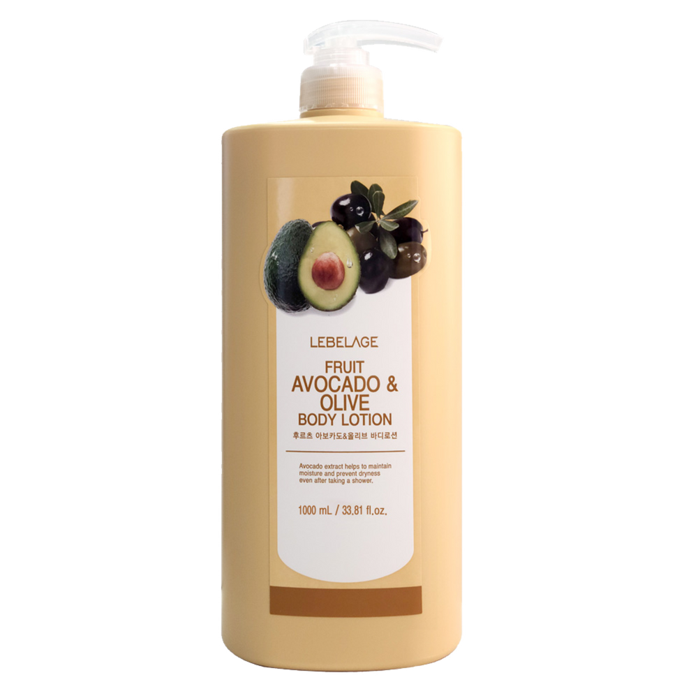 LEBELAGE Fruit Avocado and Olive Body Lotion 1000ml Large Capacity for Deep Moisture Skin Nourishing Protection _ Made in Korea
