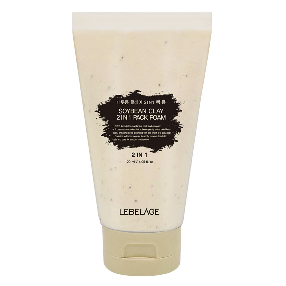 LEBELAGE Soybean Clay 2-in-1 Pack Foam Cleanser for Skin Elasticity Firming and Pore Tightening _ Made in Korea
