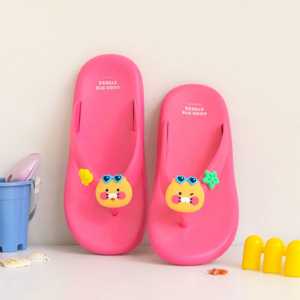 Kakao Friends Choonsik Thong Beach Slippers / Indoor Shoes | Lightweight Durable PVC | Unisex Couple Item | Designed in Korea
