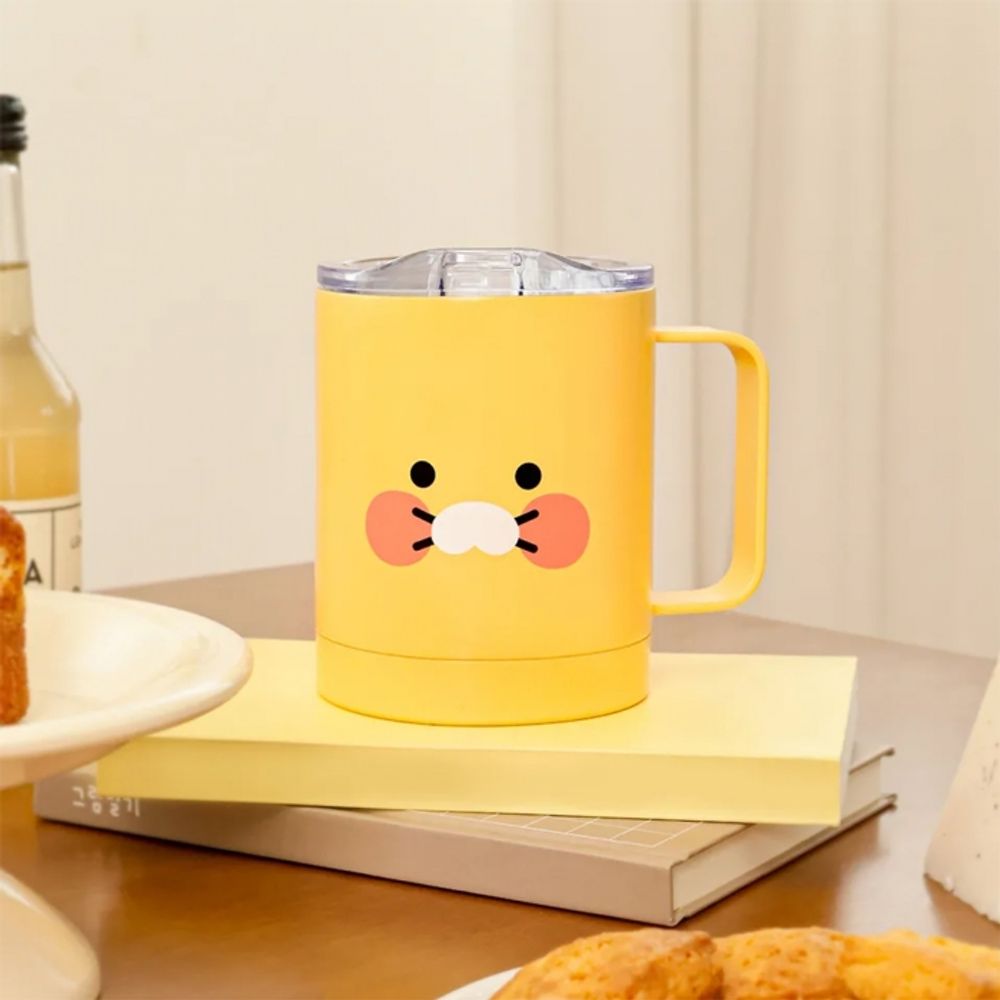 Kakao Friends Choonsik CS Cup Tumbler 340ml | Insulated Stainless Steel Handled Mug | Lockable Lid for Hygiene | Designed in Korea