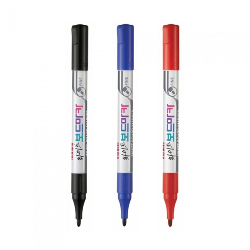 [Monami] Fine Tip Whiteboard Marker 1 Dozon (12 Pieces) | Round Nib 1mm (Slim Design) | Non-Drying Nib Feature | Made in Korea