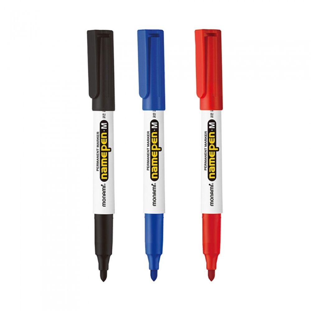 [Monami] Bold Name Pen M (Medium Tip) | 2mm Round Nib Permanent Marker | Strong Adhesion Ink | Made in Korea