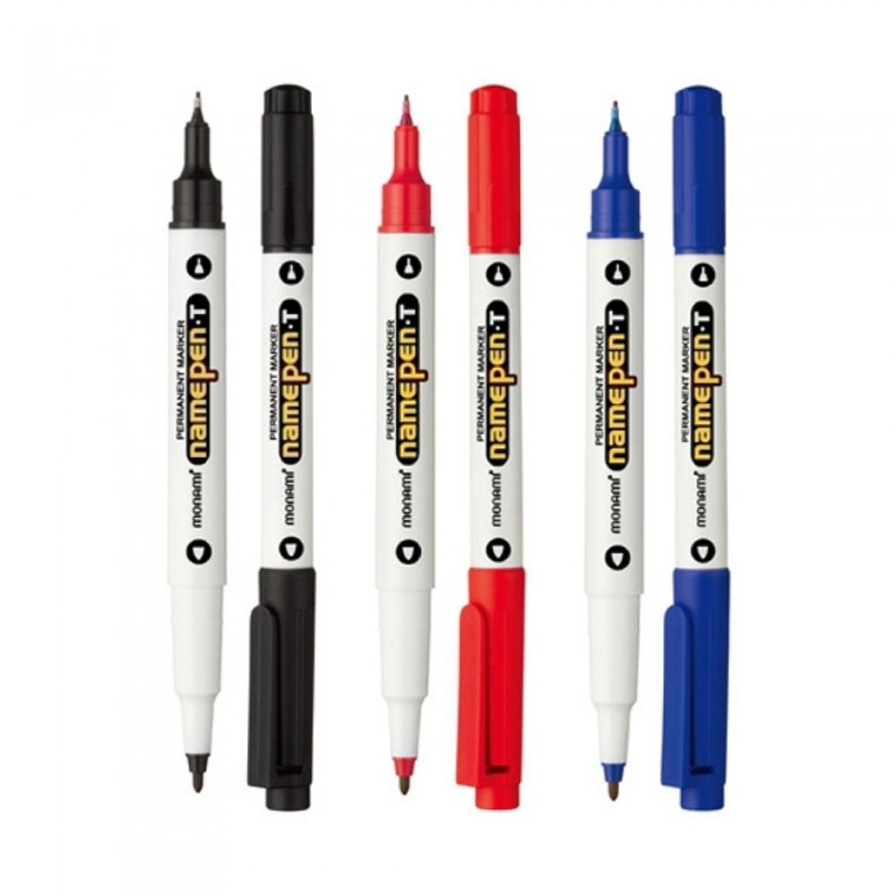 [Monami] Name Pen T Twin Marker (Double-Sided) | 0.4mm & 1.0mm Tips | Strong Adhesion Permanent Ink | Made in Korea