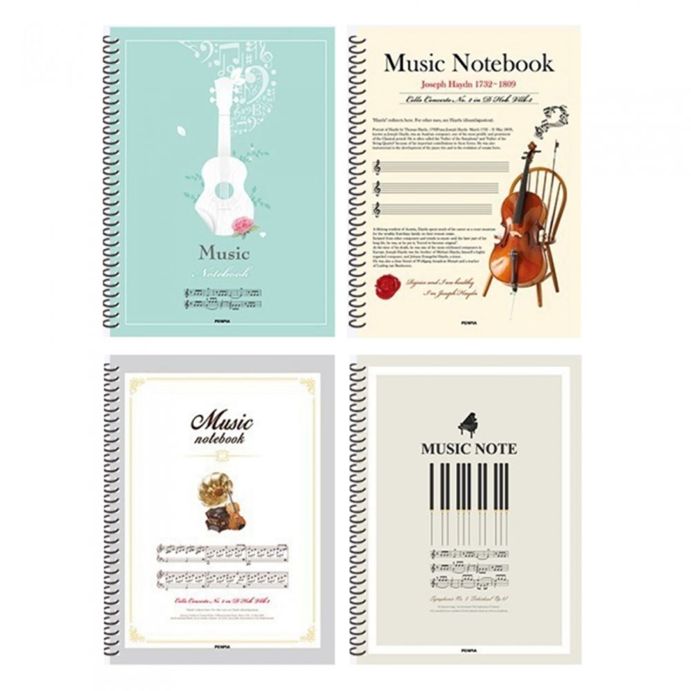 [Penpia] 3000 Music Spiral Notebook (Staff Paper) | 5-Line Staff / 75g Paper / 75 Sheets | 188*260mm | Left Spiral Bound | Made in Korea