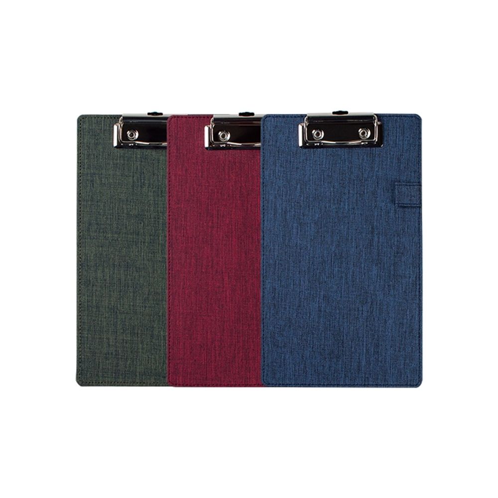 [Oxford] Clip Board A5 Dual E95A5-36 | Fabric Texture | Pen Holder | Random Color | Made in Korea