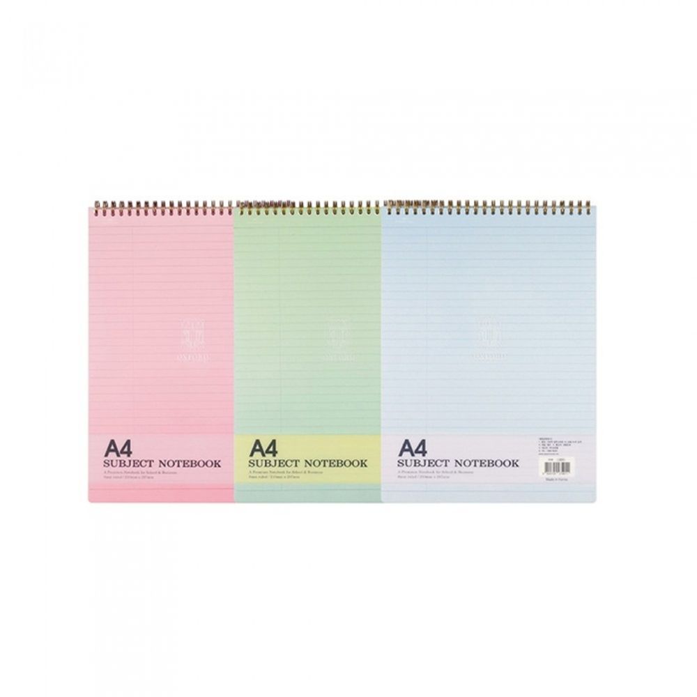 [Oxford] 4500 Subject Top Spiral Perforated Notebook A4 | Lined / 80 Sheets | 210*297mm | Top Twin Spiral Bound | Made in Korea