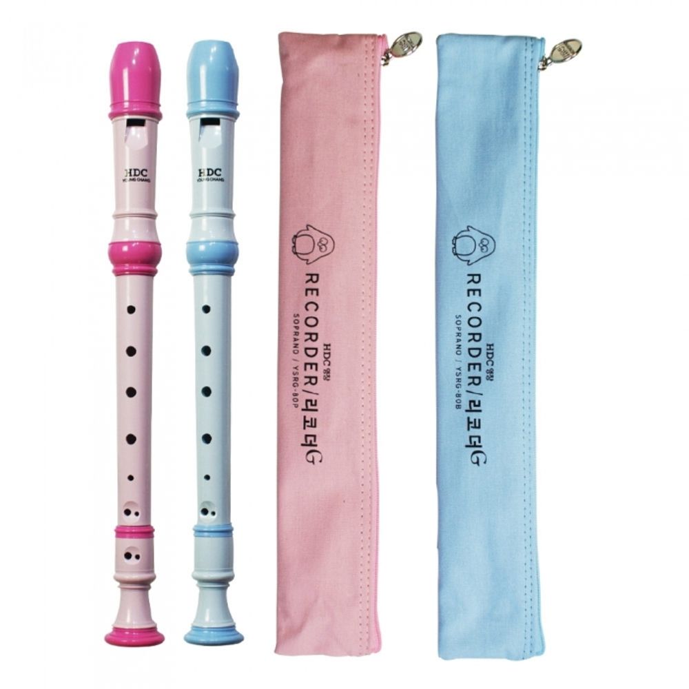 [YoungChang] Soprano Recorder (Blue / Pink) YSRG-80B & YSRG-80P | German Type | Precise Intonation | Includes Storage Bag | Made in Korea