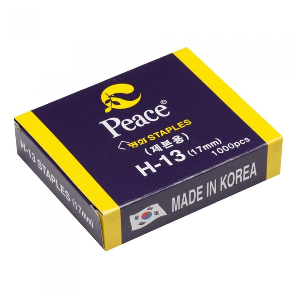 [PEACE] Heavy-Duty Staple Pins H-13 (17mm) | 1,000 pcs | High Carbon Steel | Sharp Chisel Point | Made in Korea