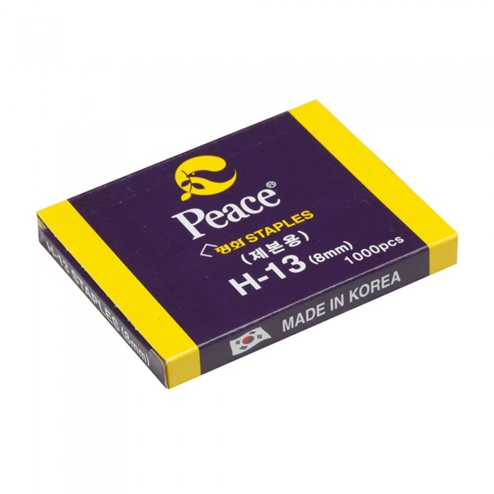 [PEACE] Heavy-Duty Staple Pins H-13 (8mm) | 1,000 pcs | High Carbon Steel | Sharp Chisel Point | Made in Korea