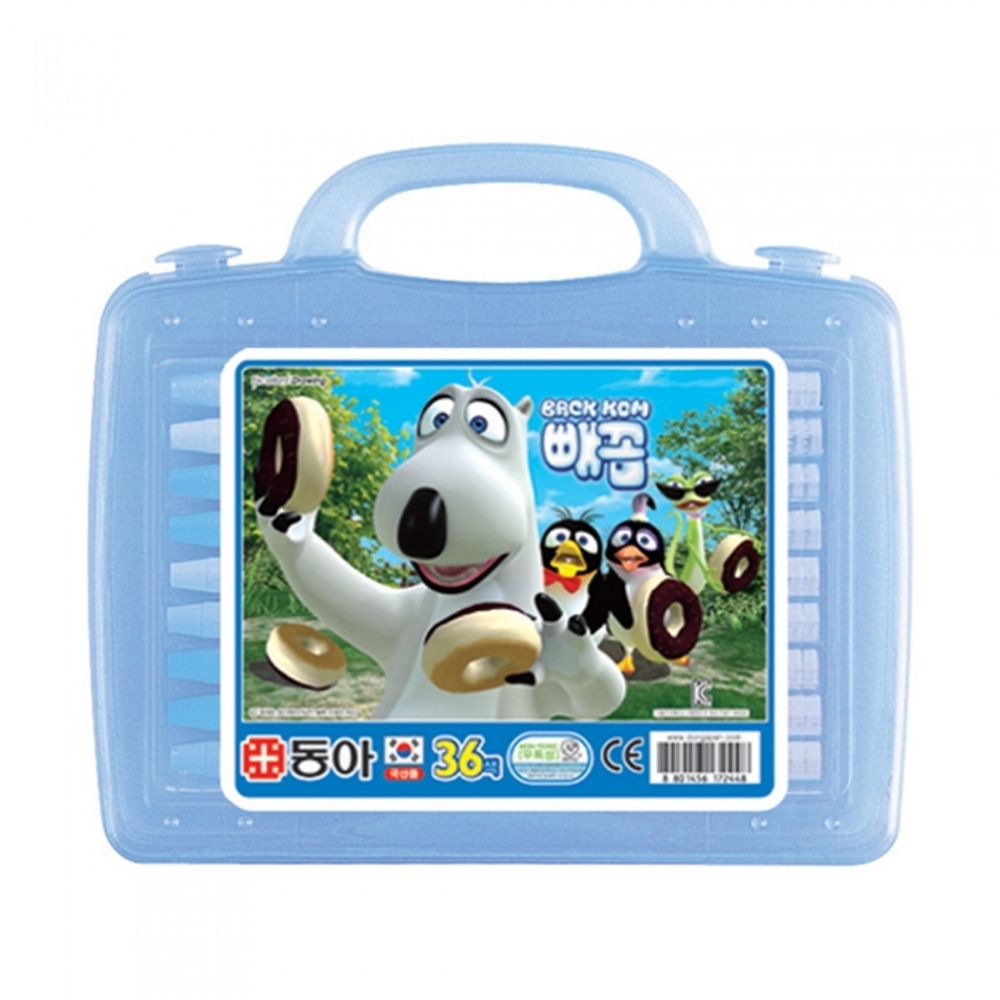 DONG-A BACKKOM Oil Pastels 36 Colors for Boys | Blue Character Case | ACMI & CE Certified Safety | Vivid & Easy Blending | Made in Korea