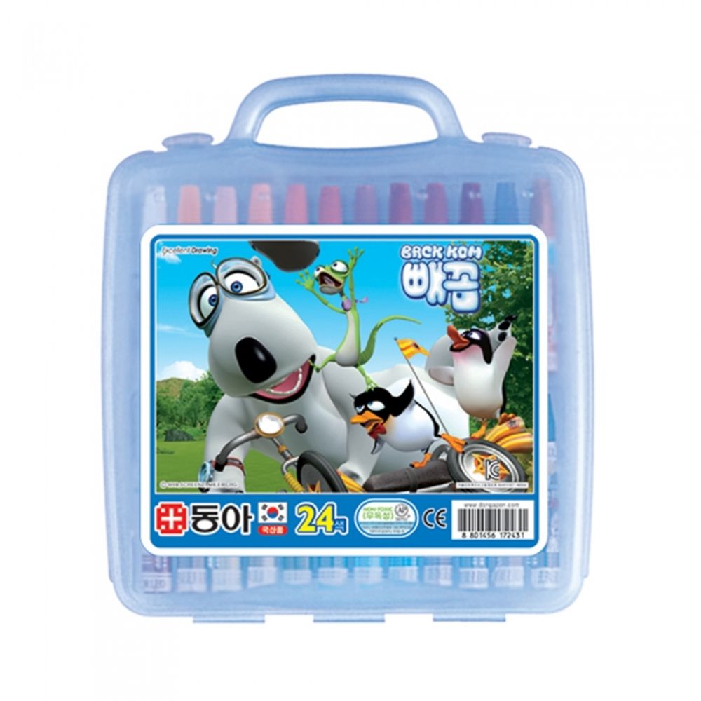 DONG-A BACKKOM Oil Pastels 24 Colors for Boys | Vivid Colors & Smooth Blending | ACMI, CE, KC Certified Safety | Made in Korea