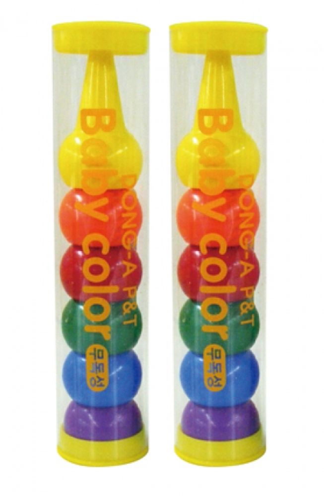 DONG-A Baby Color Finger Crayons 6 Colors (Set A) | Non-Smudge Play Crayons | Clear Case | ACMI & CE Certified | Made in Korea