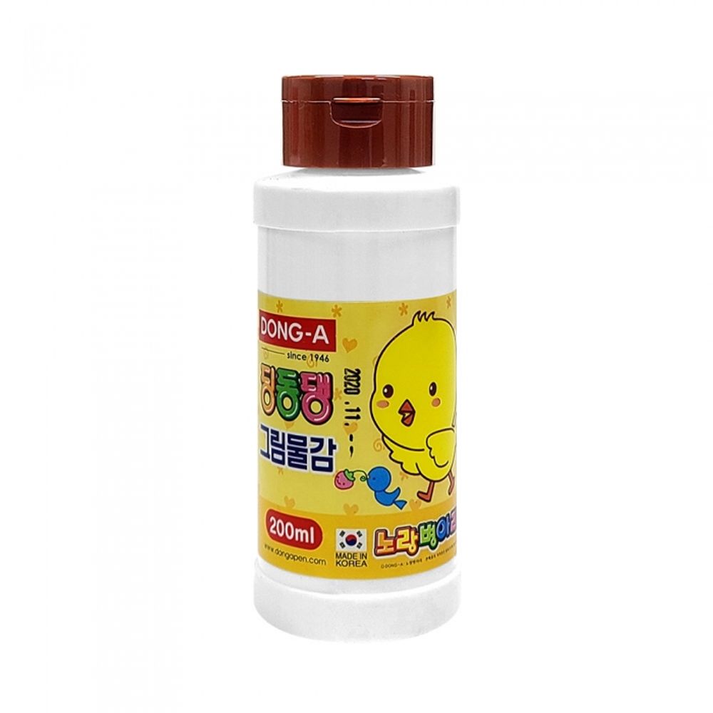 DONG-A DingDongDang Washable Poster Paint 200ml Brown | ACMI Certified Safety | Rich Earth Tone | Made in Korea