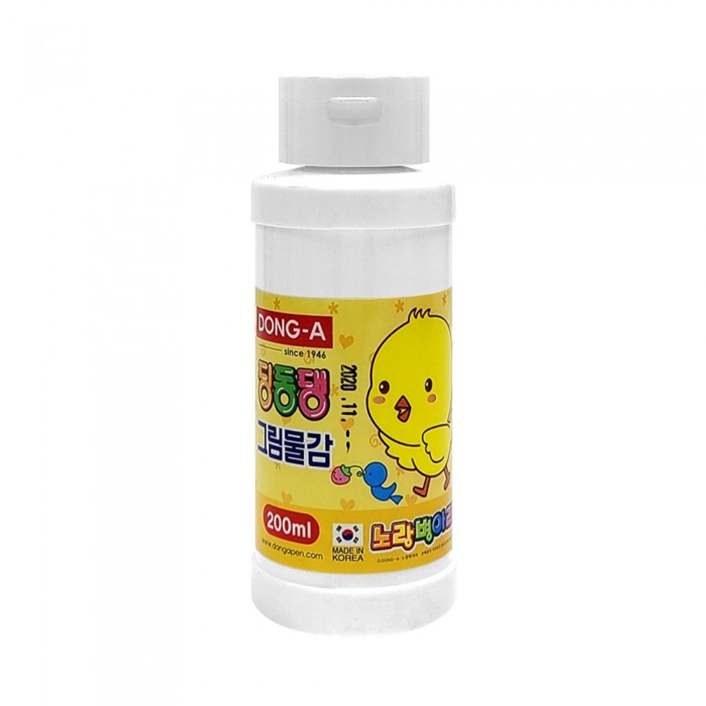 DONG-A DingDongDang Washable Poster Paint 200ml White | ACMI Certified Safety | High-Opacity Professional Grade | Made in Korea
