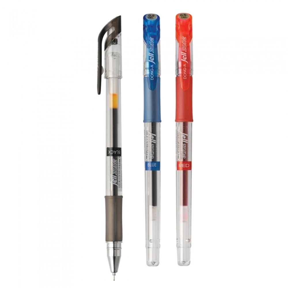 DONG-A Gel-Zone Gel Ink Pen 0.5mm | Black, Blue, Red Options | Smooth & Archive-Quality Ink | Soft Rubber Grip | Made in Korea