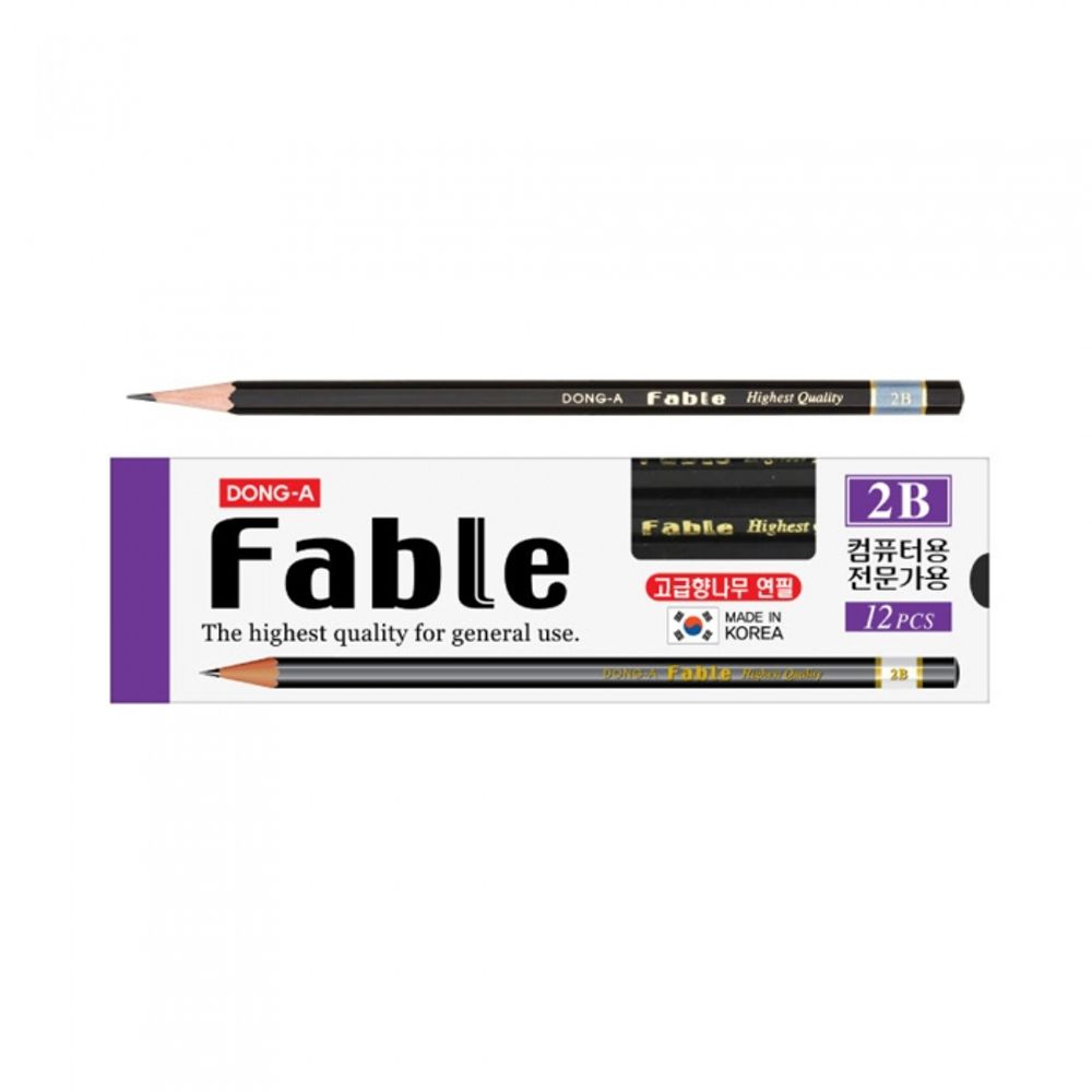 DONG-A Fable Professional Graphite Pencils 12pcs | HB, B, 2B, 4B Options | Premium Art & Office Grade | Smooth & Break-Resistant | Made in Korea