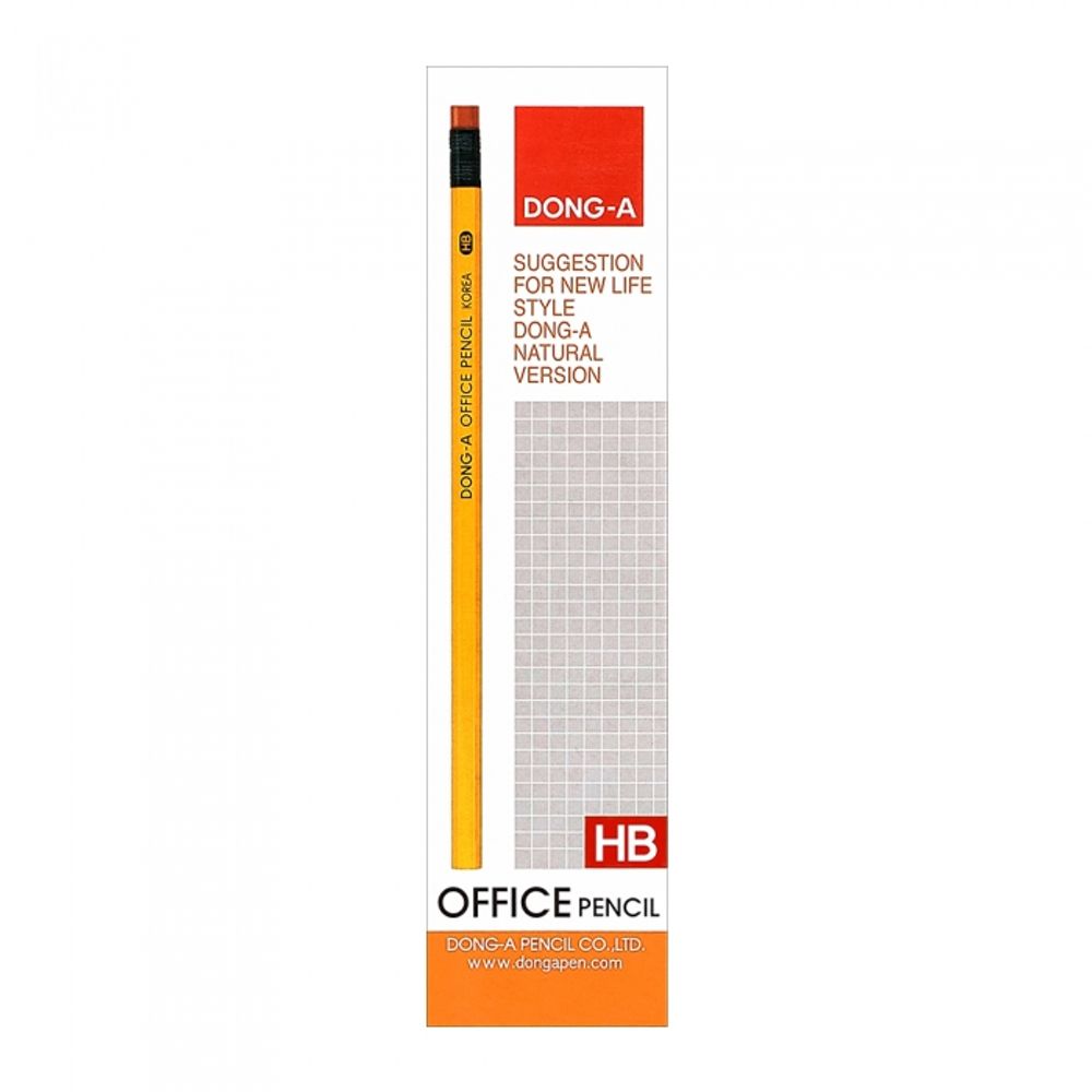 DONG-A Office Eraser Pencils 12pcs | HB, B, 2B Options | Premium Graphite Lead | Smooth Writing | Made in Korea