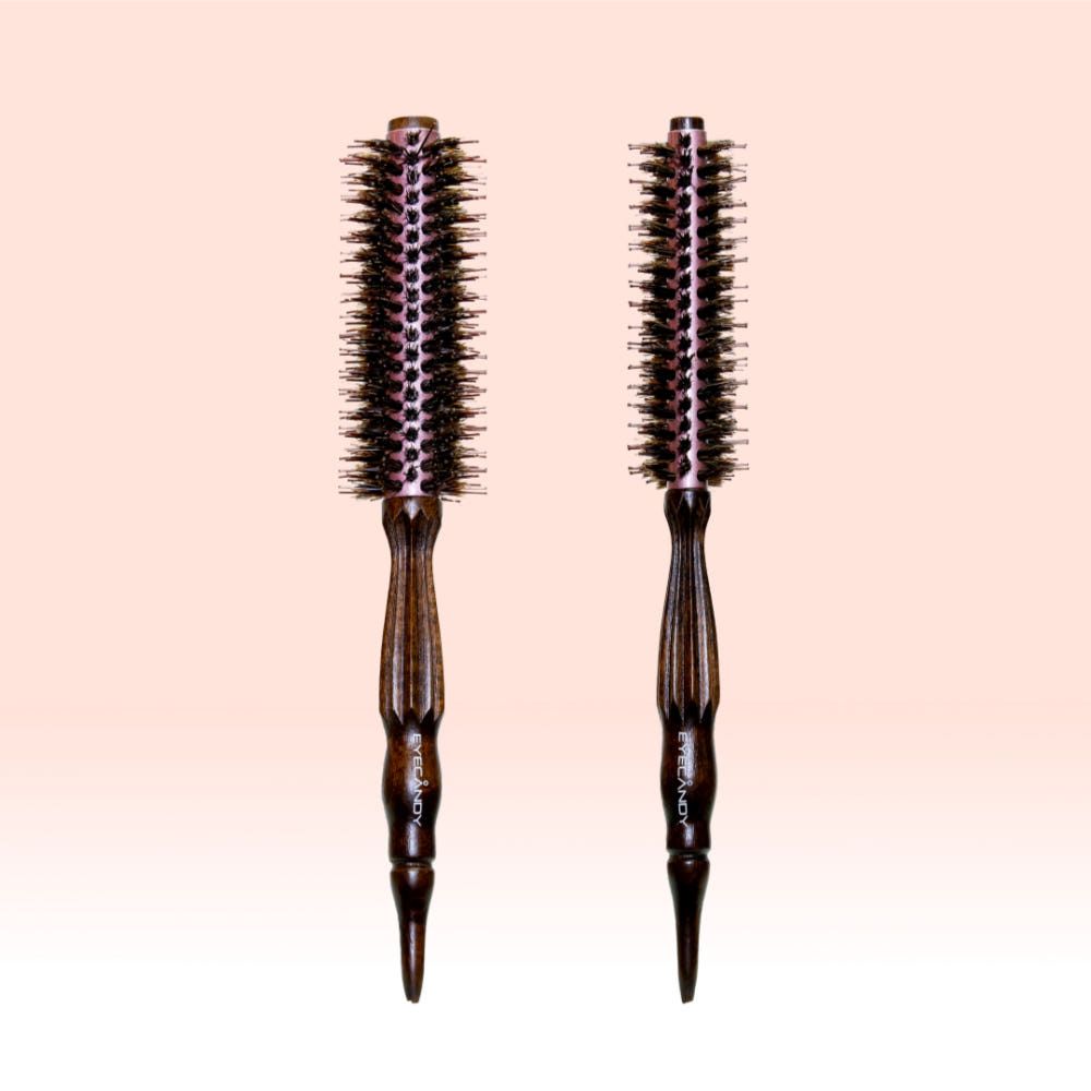 EyeCandy Keratin Care Natural Boar Bristle Roll Brush - Professional Styling for C-Curl, S-Curl & Root Volume _ Made in Korea 